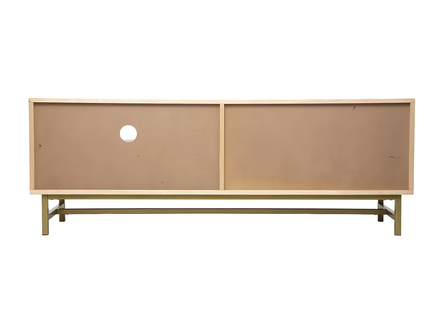 Meuble TV en Bois et Cannage Rotin 140 x 40 x 50 cm