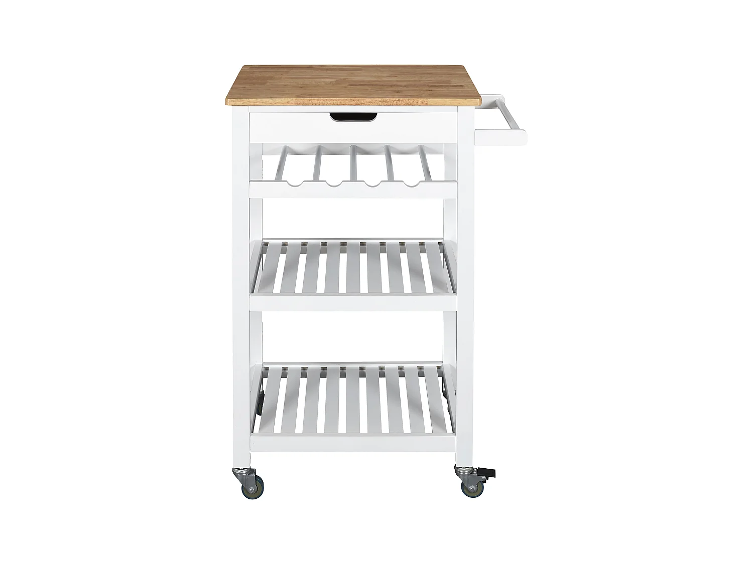 Desserte A Roulettes Blanc 40x61x845cm Blanc, Marron