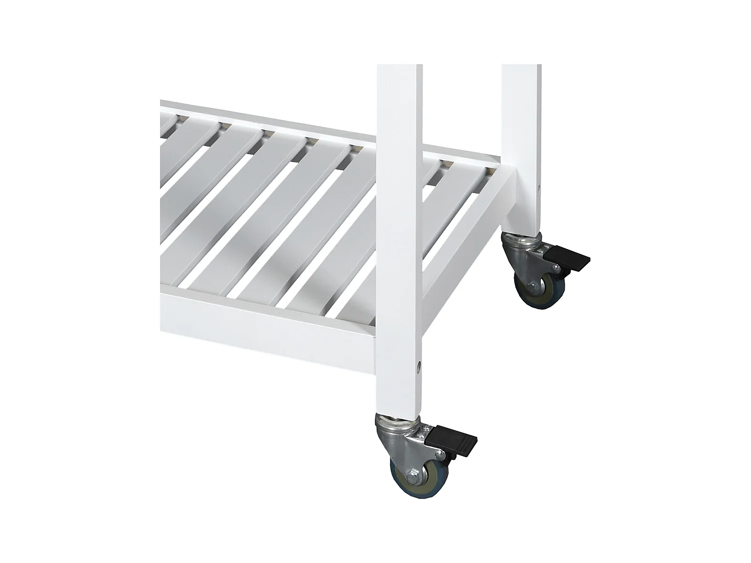 Desserte A Roulettes Blanc 40x61x845cm Blanc, Marron