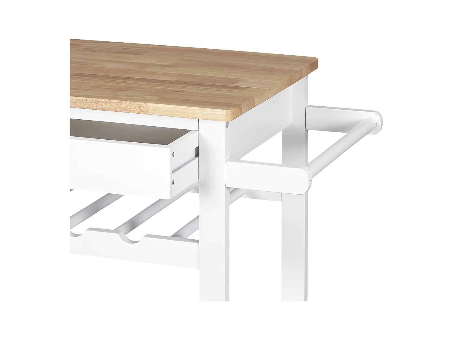 Desserte A Roulettes Blanc 40x61x845cm Blanc, Marron