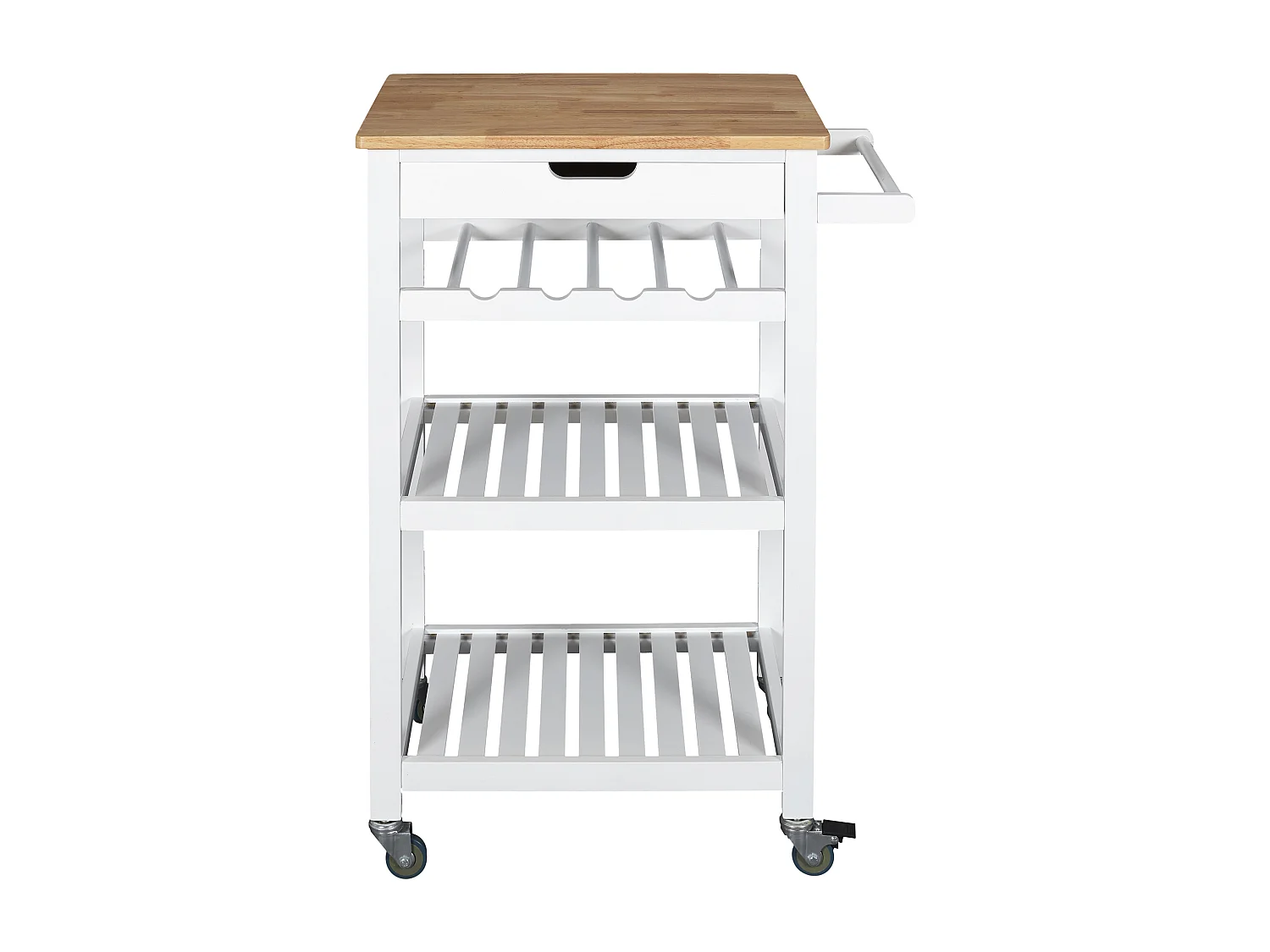 Desserte A Roulettes Blanc 40x61x845cm Blanc, Marron