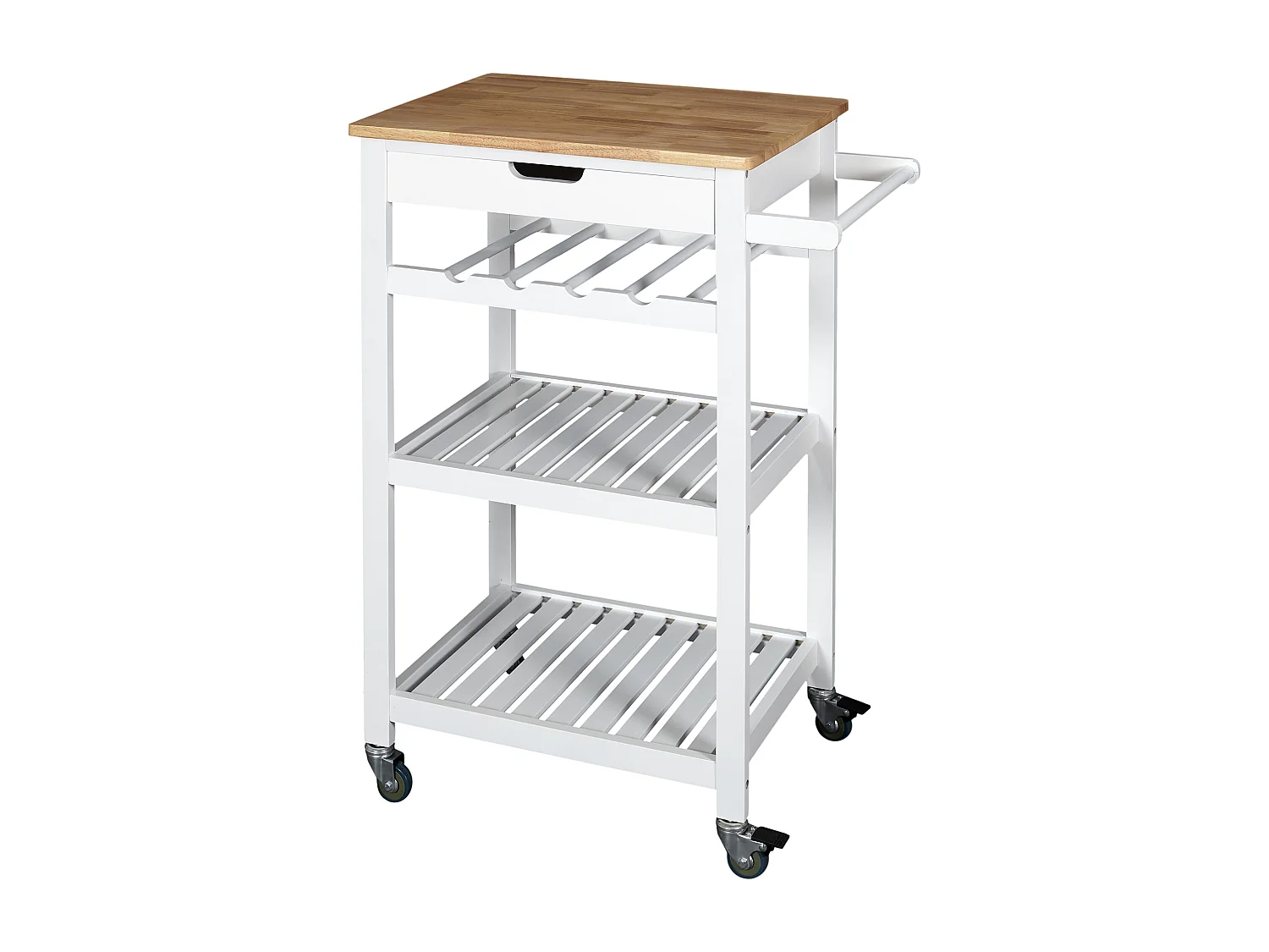 Desserte A Roulettes Blanc 40x61x845cm Blanc, Marron