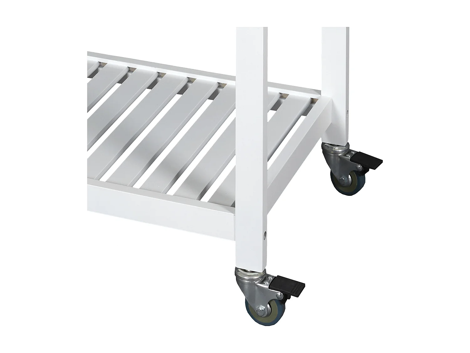 Desserte A Roulettes Blanc 40x61x845cm Blanc, Marron