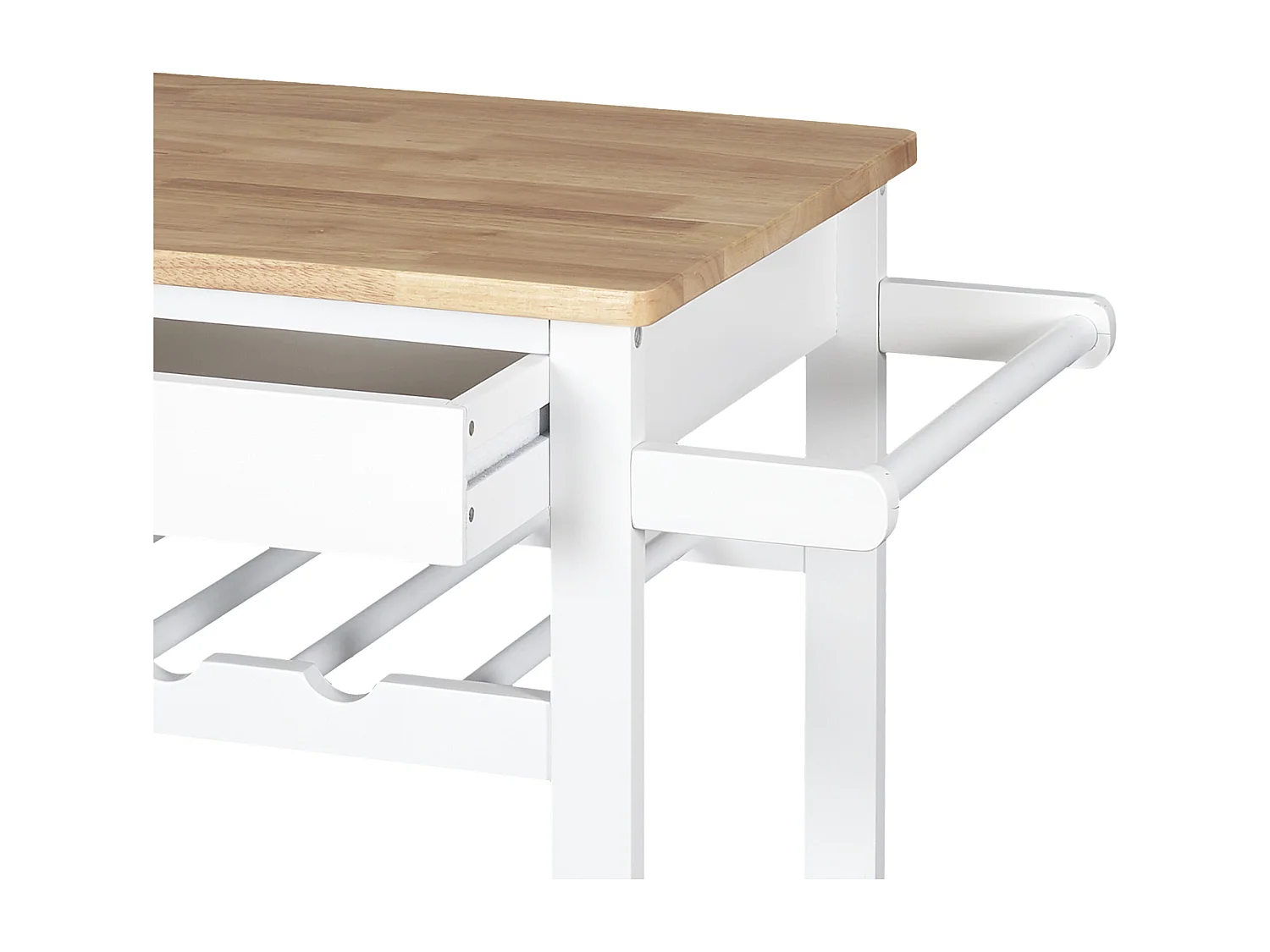 Desserte A Roulettes Blanc 40x61x845cm Blanc, Marron