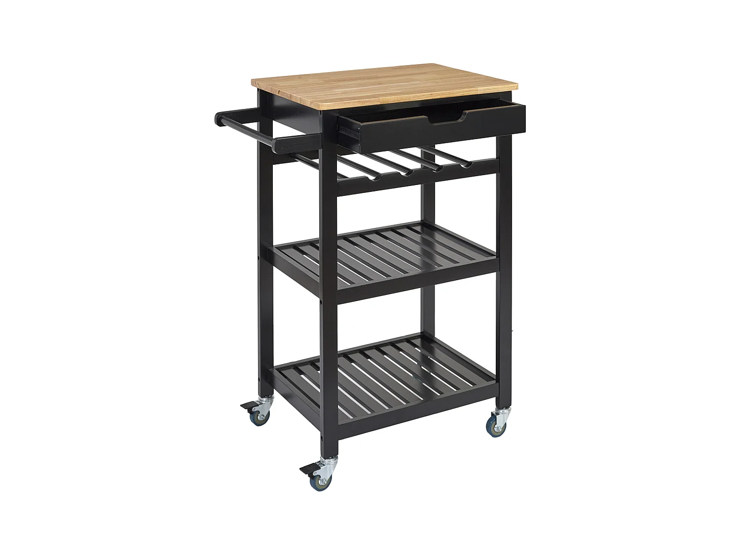 Desserte A Roulettes Noir 40x61x84.5cm Noir, Marron