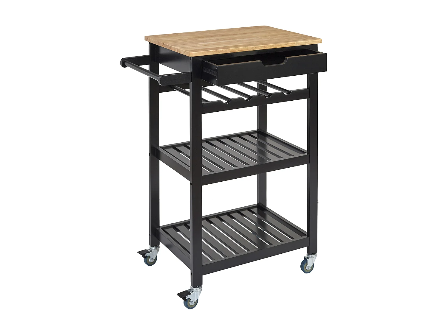 Desserte A Roulettes Noir 40x61x84.5cm Noir, Marron