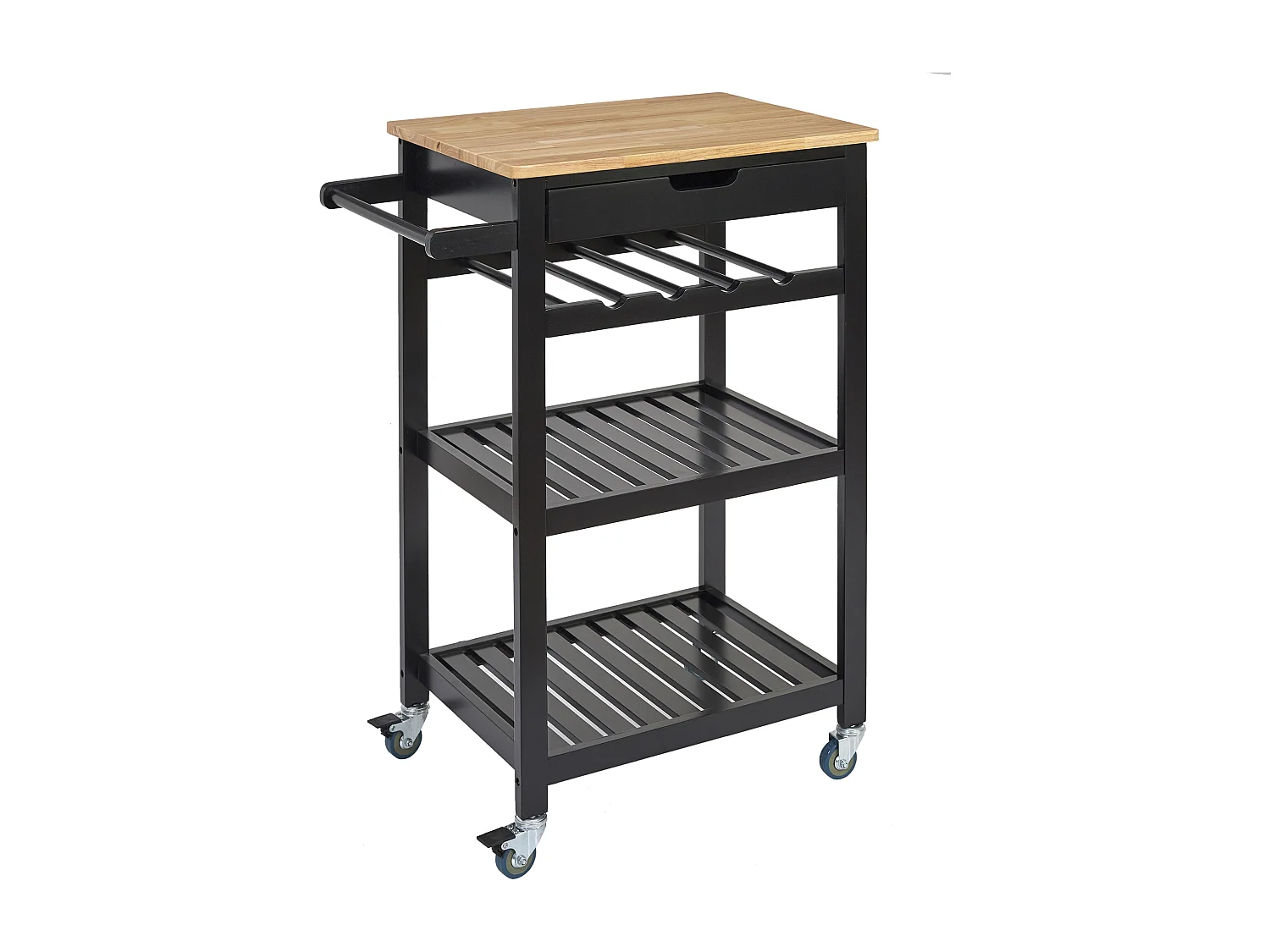 Desserte A Roulettes Noir 40x61x84.5cm Noir, Marron