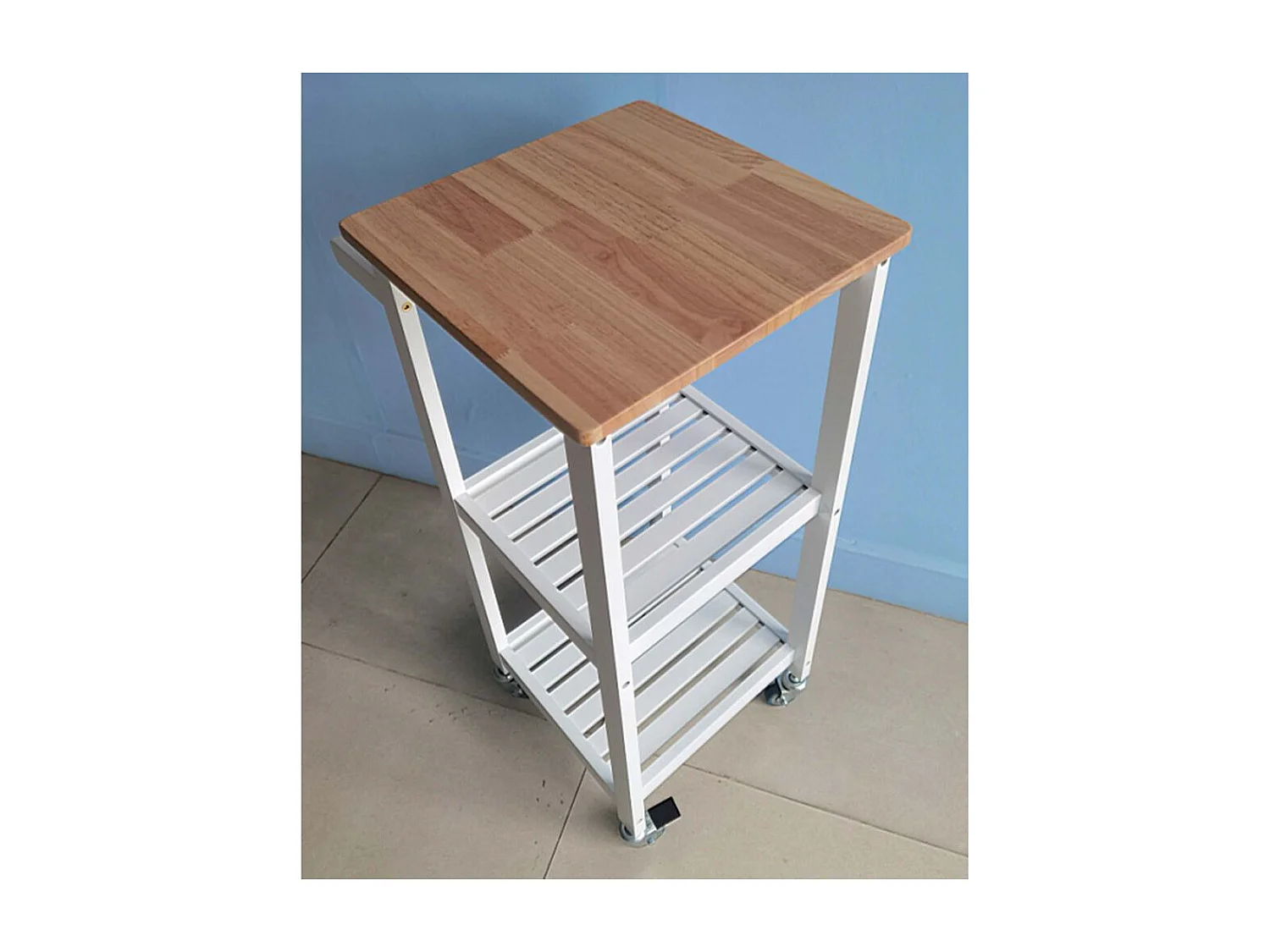 Desserte A Roulettes 37x45x845cm Blanc Blanc, Marron