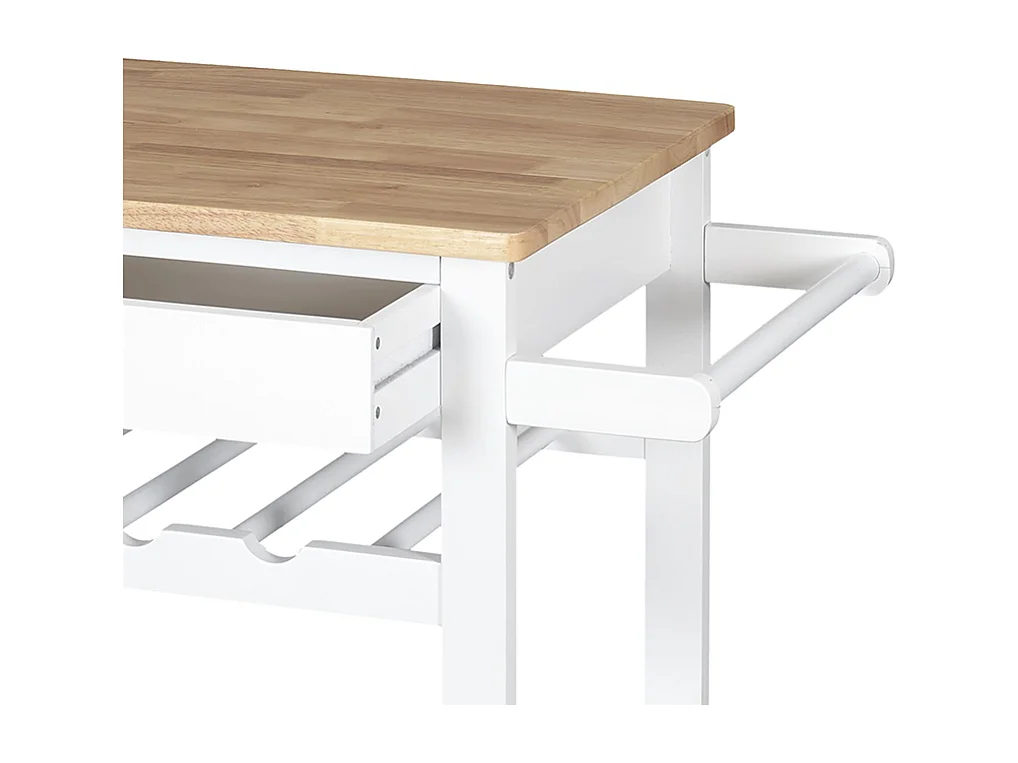 Desserte A Roulettes 37x45x845cm Blanc Blanc, Marron