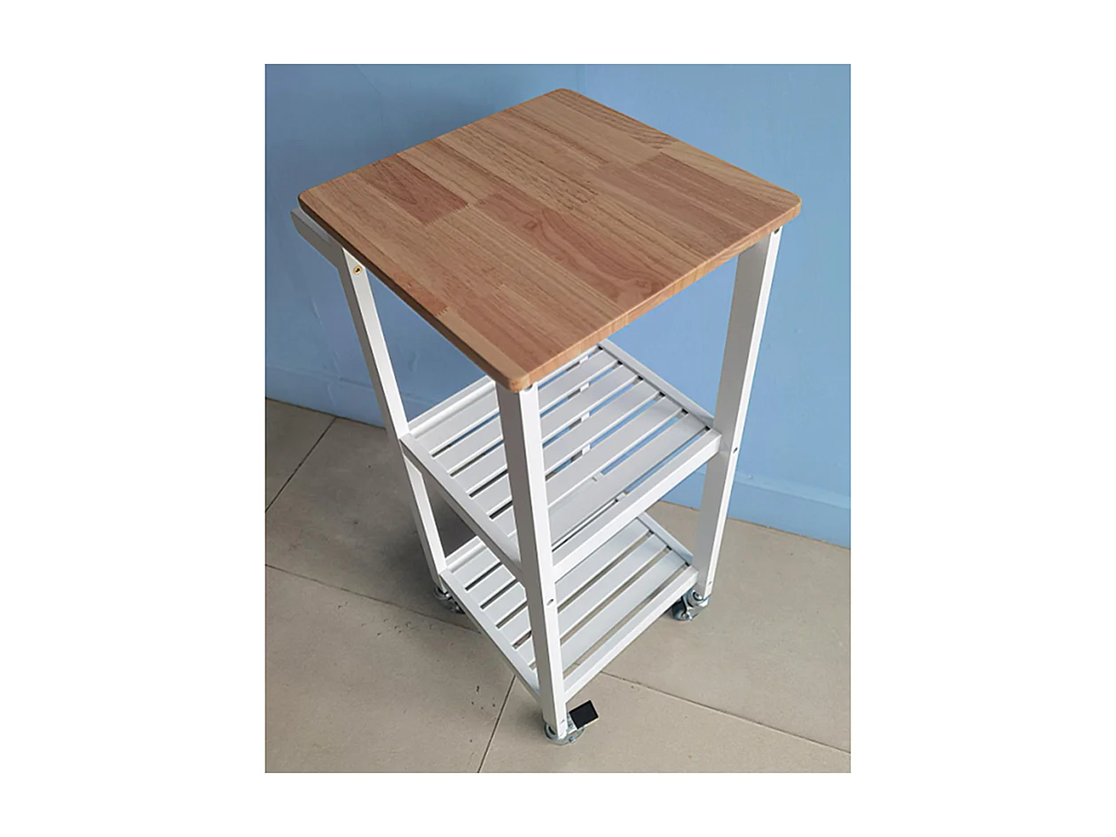 Desserte A Roulettes 37x45x845cm Blanc Blanc, Marron