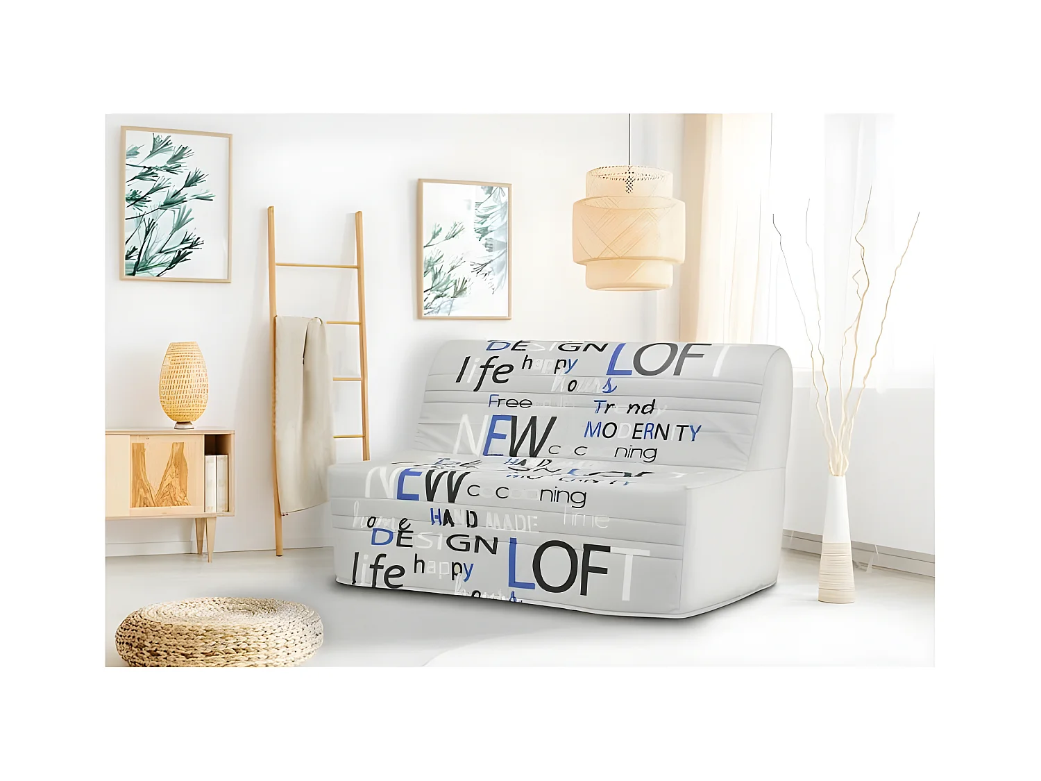 Sofá Cama BZ Antracita Convertible 2 Plazas Joe GRUHIER