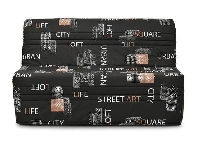 Banquette BZ - Tissu Noir - L143 x P97 x H89 cm - Joe