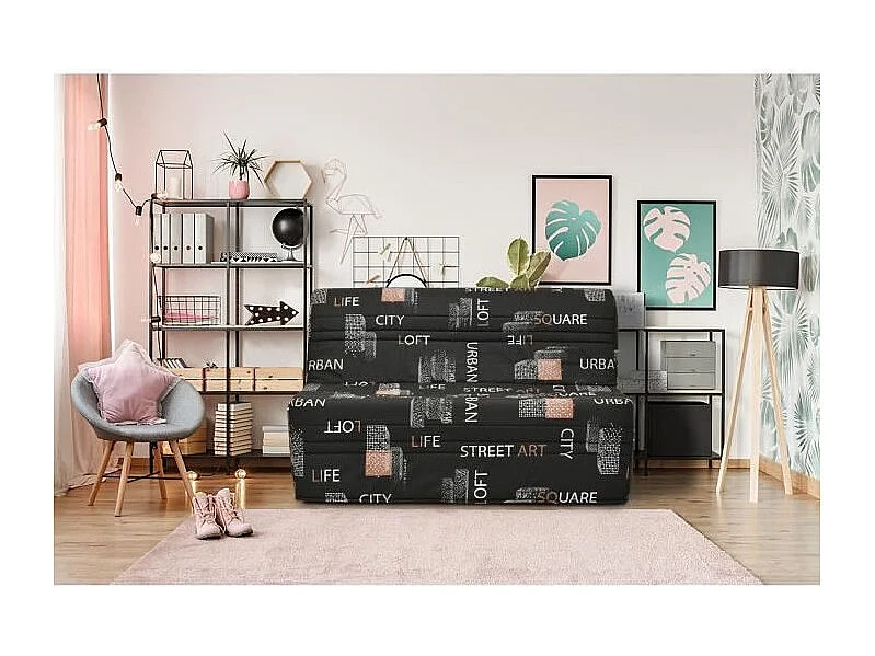 Banquette BZ - Tissu Noir - L143 x P97 x H89 cm - Joe