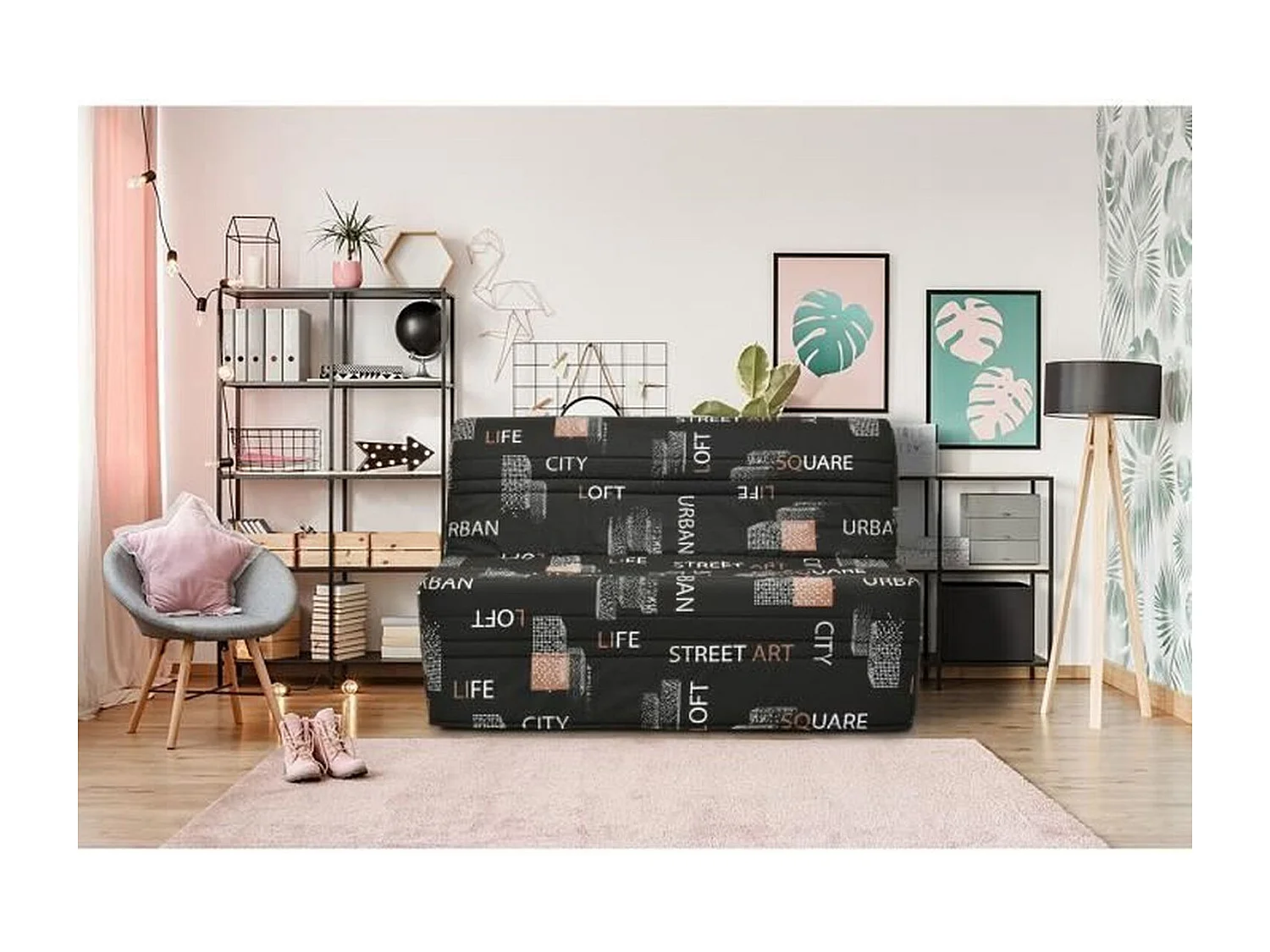 Bank BZ Zwart Omvormbaar 2 Plaatsen Joe GRUHIER