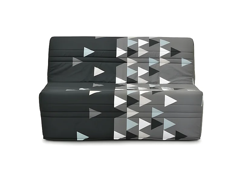 Schlafsofa BZ Umwandelbar Stoff Grau und Schwarz - 2 Plätze - Joe
