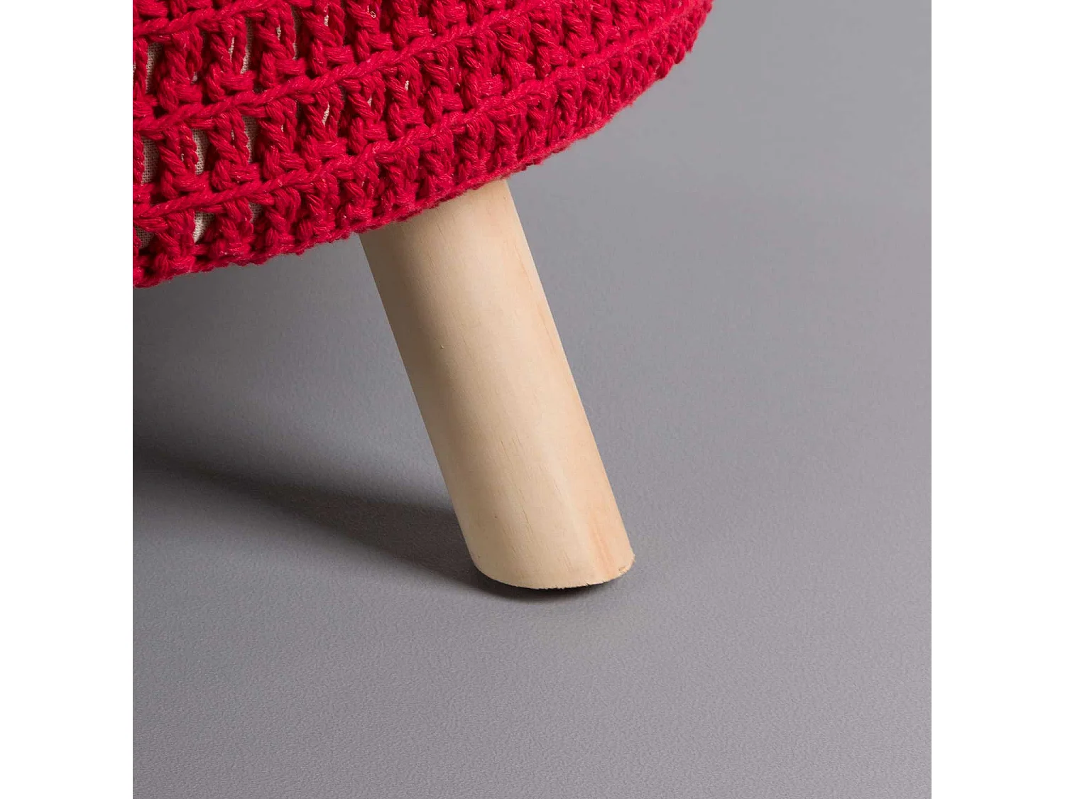 Puff Redondo Baris Rojo 49x30cm Thinia Home