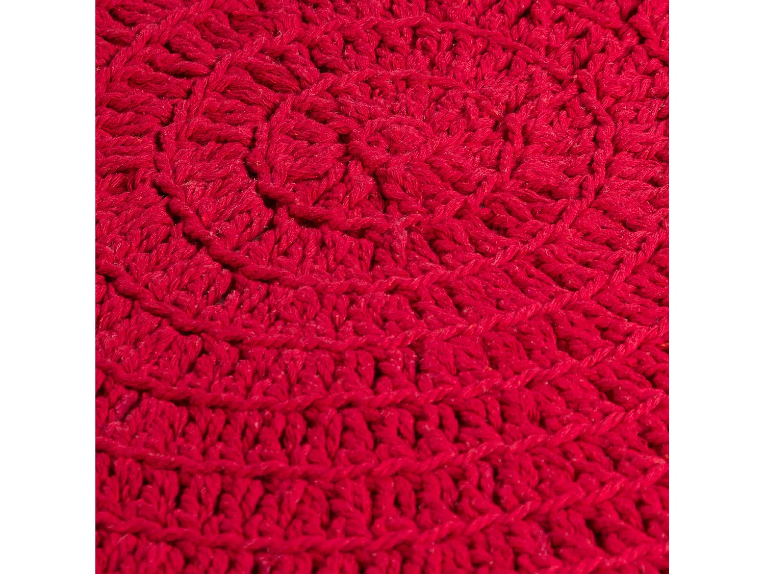 Puff Redondo Baris Rojo 49x30cm Thinia Home