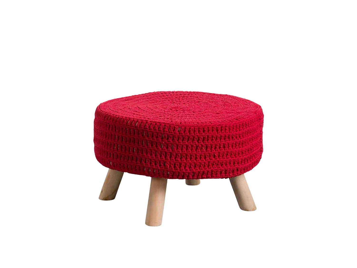 Puff rotondo Baris Rosso 49x30cm Thinia Home
