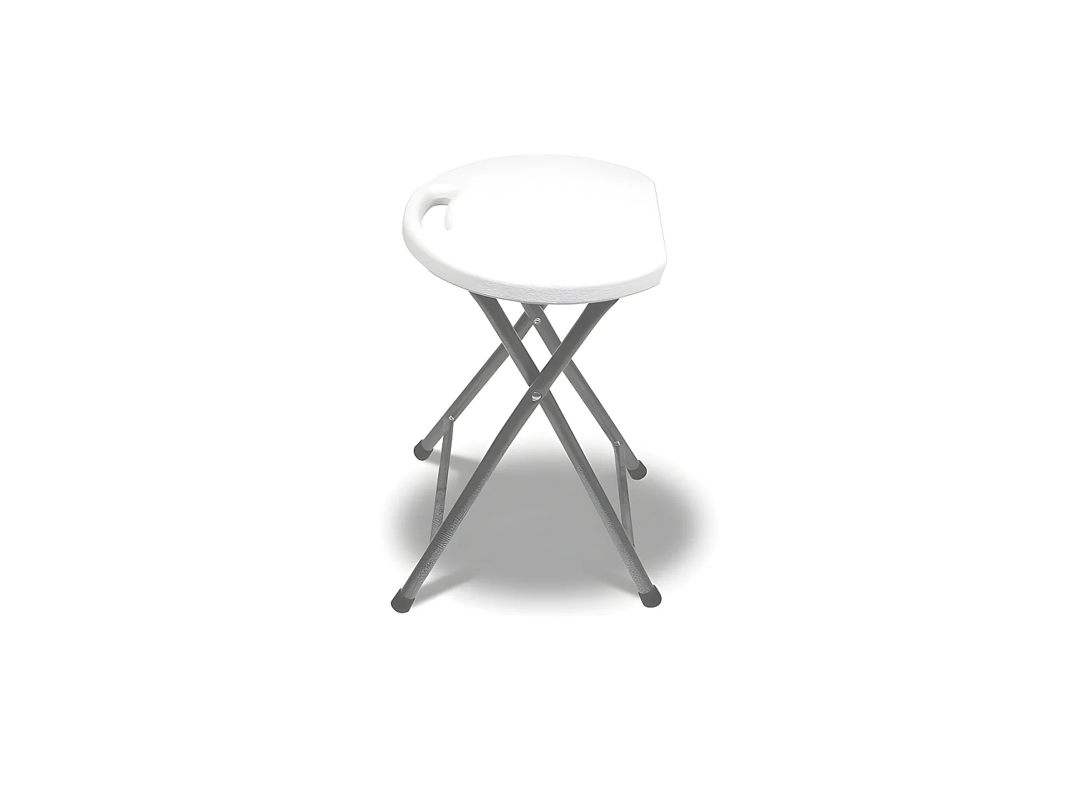 Tabouret pliant en résine et acier 31x45cm Blanc 7house