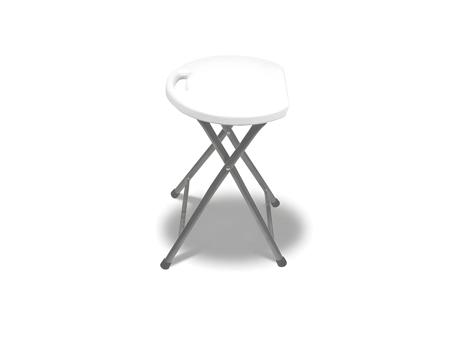 Tabouret pliant en résine et acier 31x45cm Blanc 7house