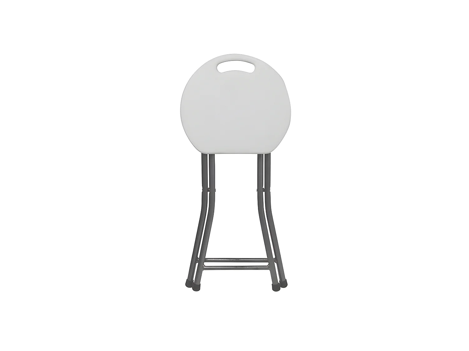 Tabouret pliant en résine et acier 31x45cm Blanc 7house