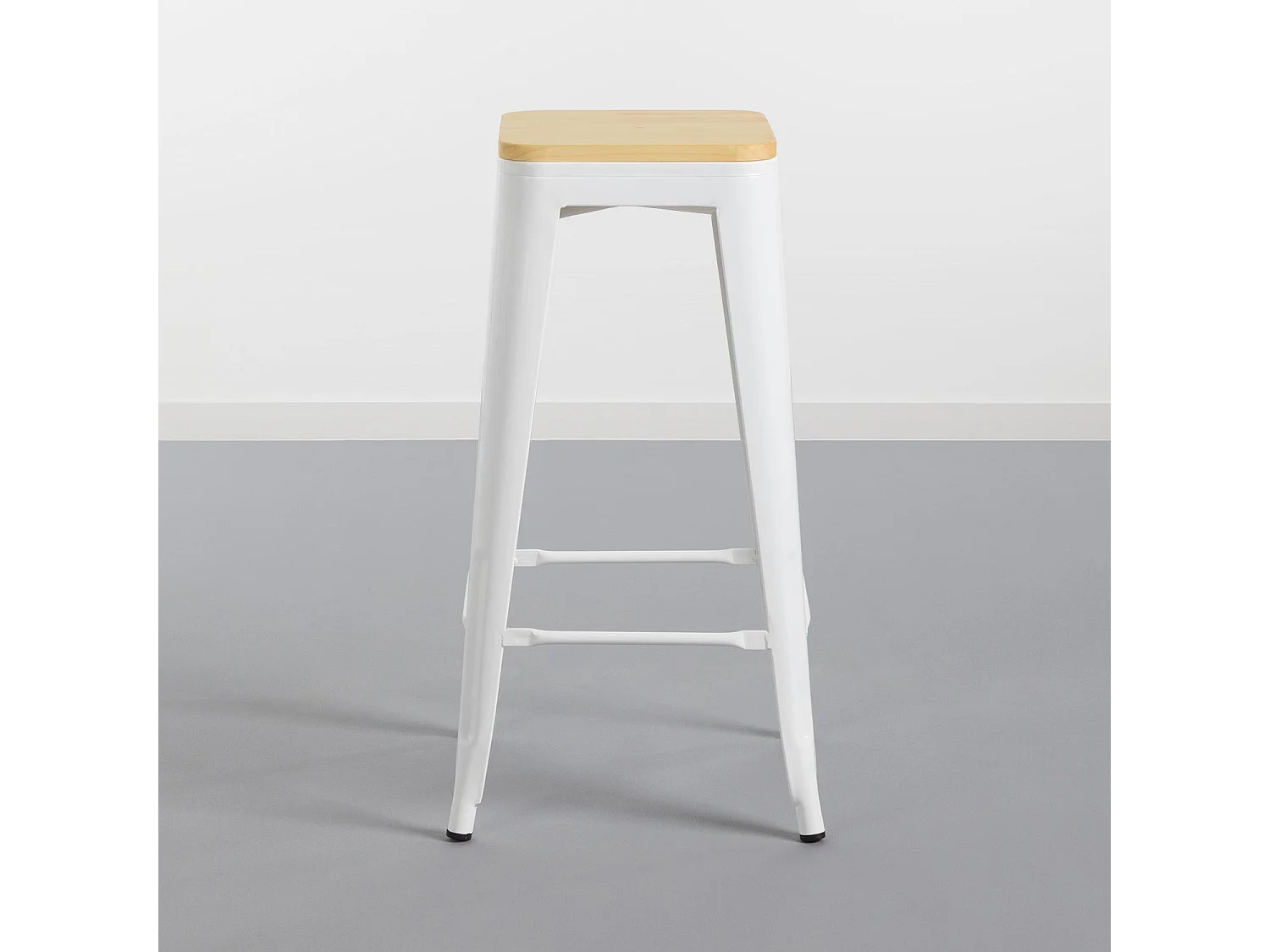 Taburete Industrial Strong con Asiento de Madera 42x42x76.5cm Thinia Home