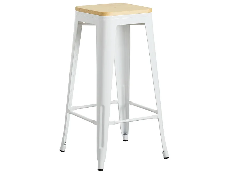 Taburete Industrial Strong con Asiento de Madera 42x42x76.5cm Thinia Home