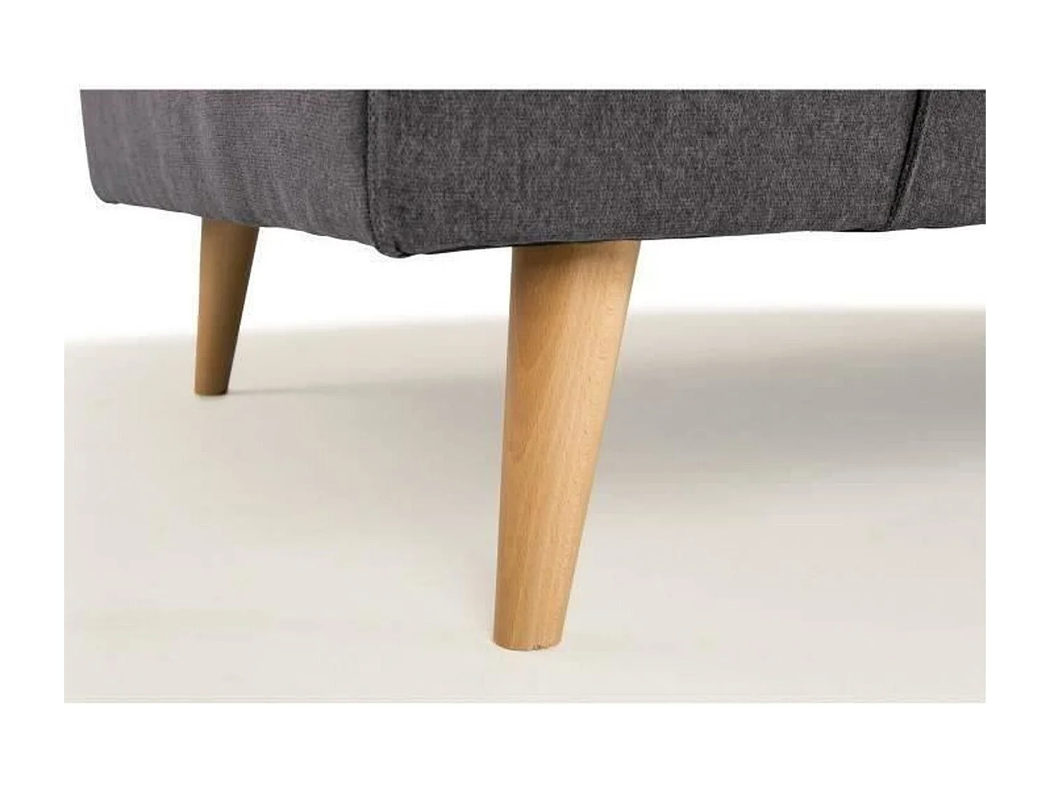 Canapé Droit 3 Places - Tissu Gris - HEXAGONE