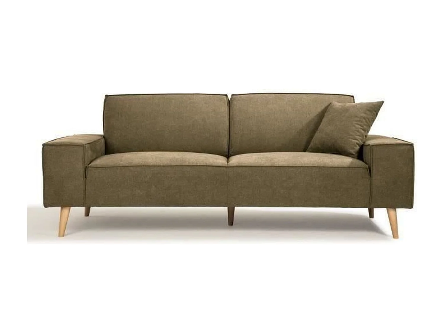Canapé droit 3 places en tissu Olive - L 216 x P 90 x H 80 cm
