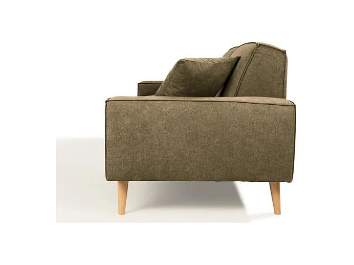 Canapé droit 3 places en tissu Olive - L 216 x P 90 x H 80 cm