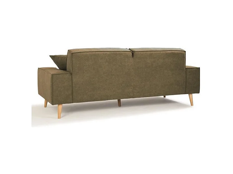 Canapé droit 3 places en tissu Olive - L 216 x P 90 x H 80 cm