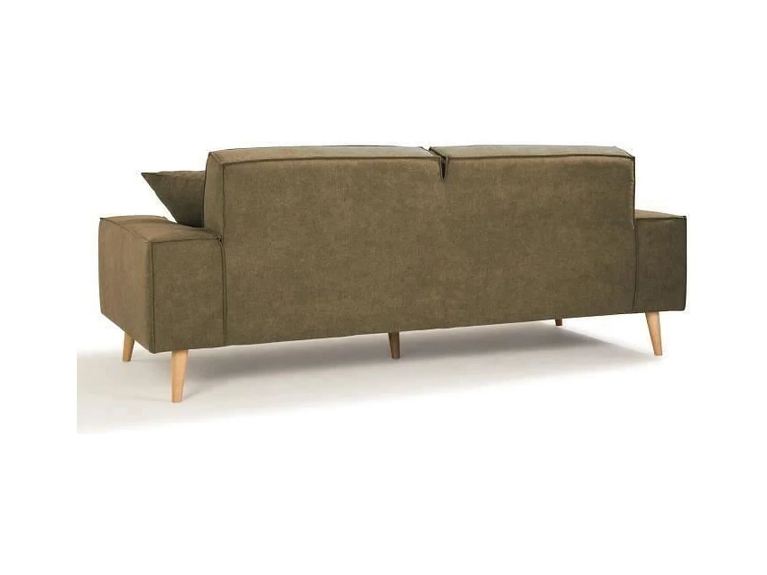 Canapé droit 3 places en tissu Olive - L 216 x P 90 x H 80 cm
