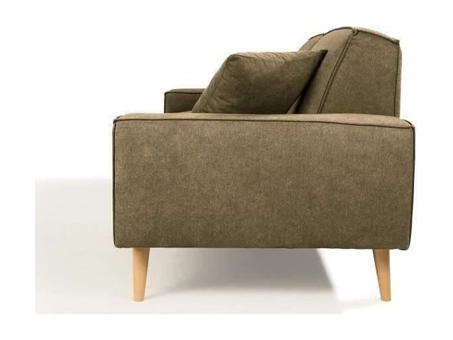 Canapé droit 3 places en tissu Olive - L 216 x P 90 x H 80 cm