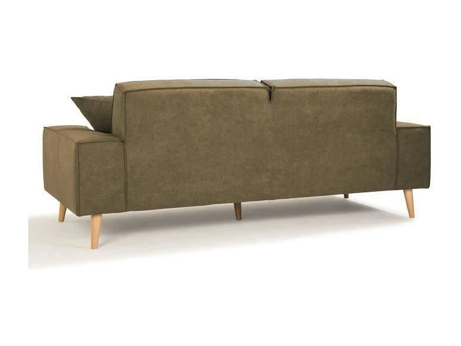 Canapé droit 3 places en tissu Olive - L 216 x P 90 x H 80 cm