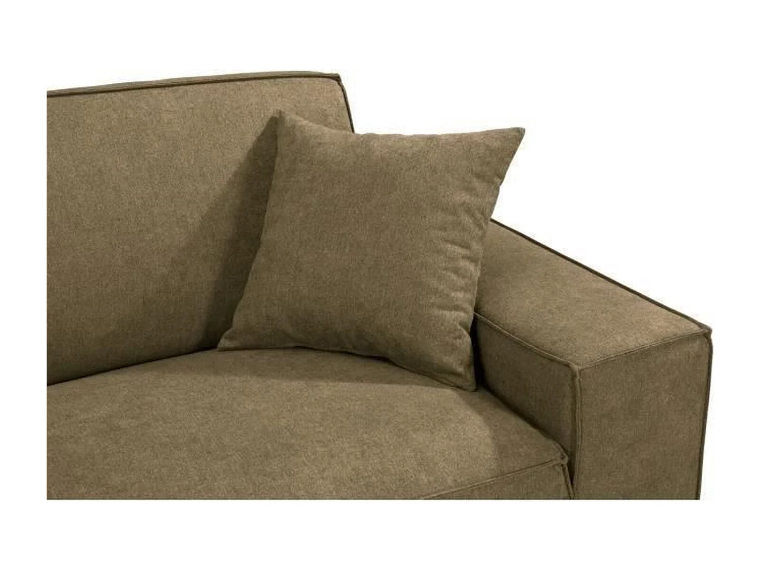 Canapé droit 3 places en tissu Olive - L 216 x P 90 x H 80 cm