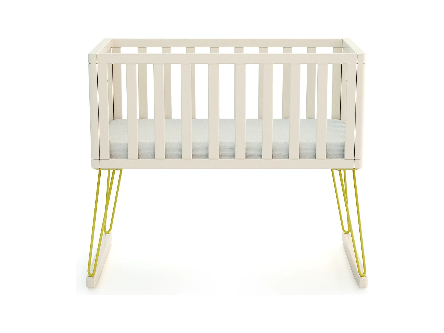 Schommelwieg ONLY in hout Wit en Geel 40 x 80 cm