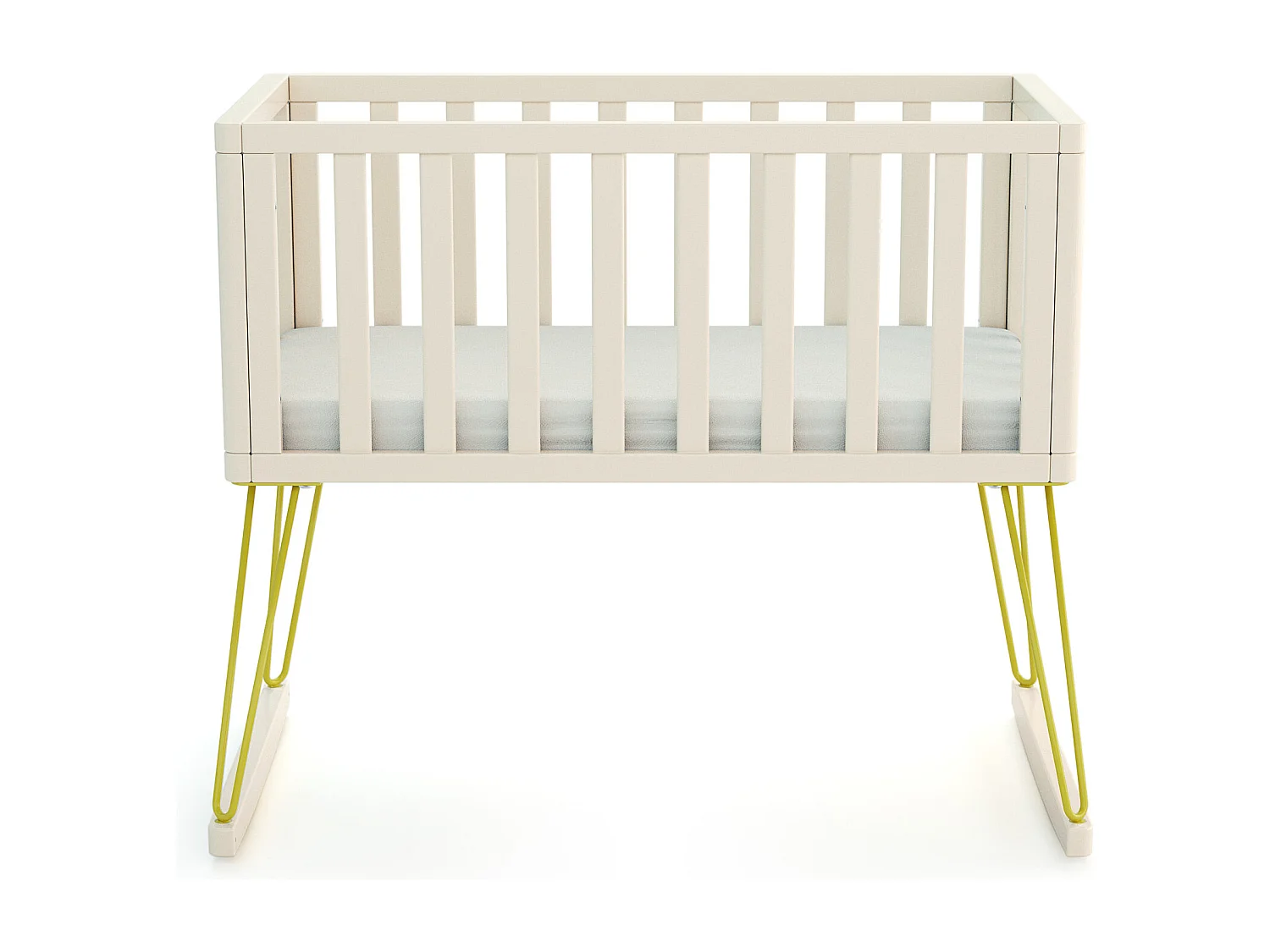 Schommelwieg ONLY in hout Wit en Geel 40 x 80 cm