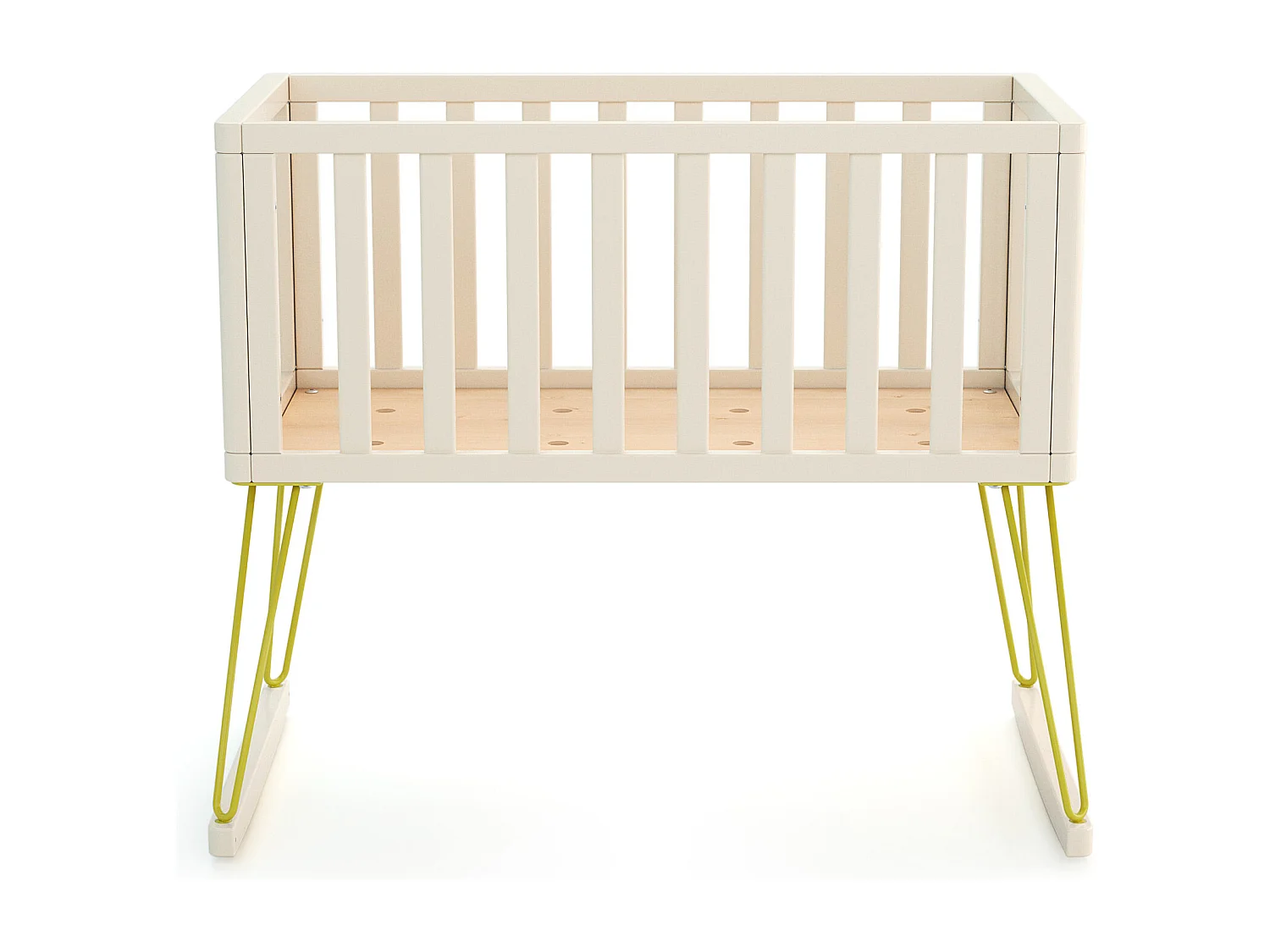 Schommelwieg ONLY in hout Wit en Geel 40 x 80 cm