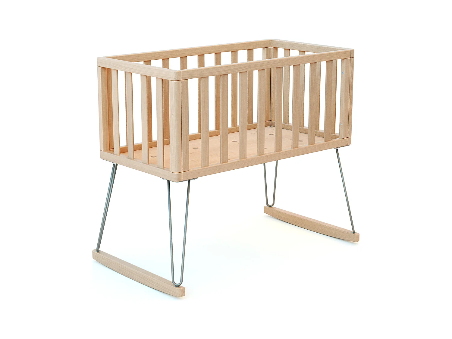 Schommelwieg ONLY in hout Beuken en in staal 40 x 80 cm