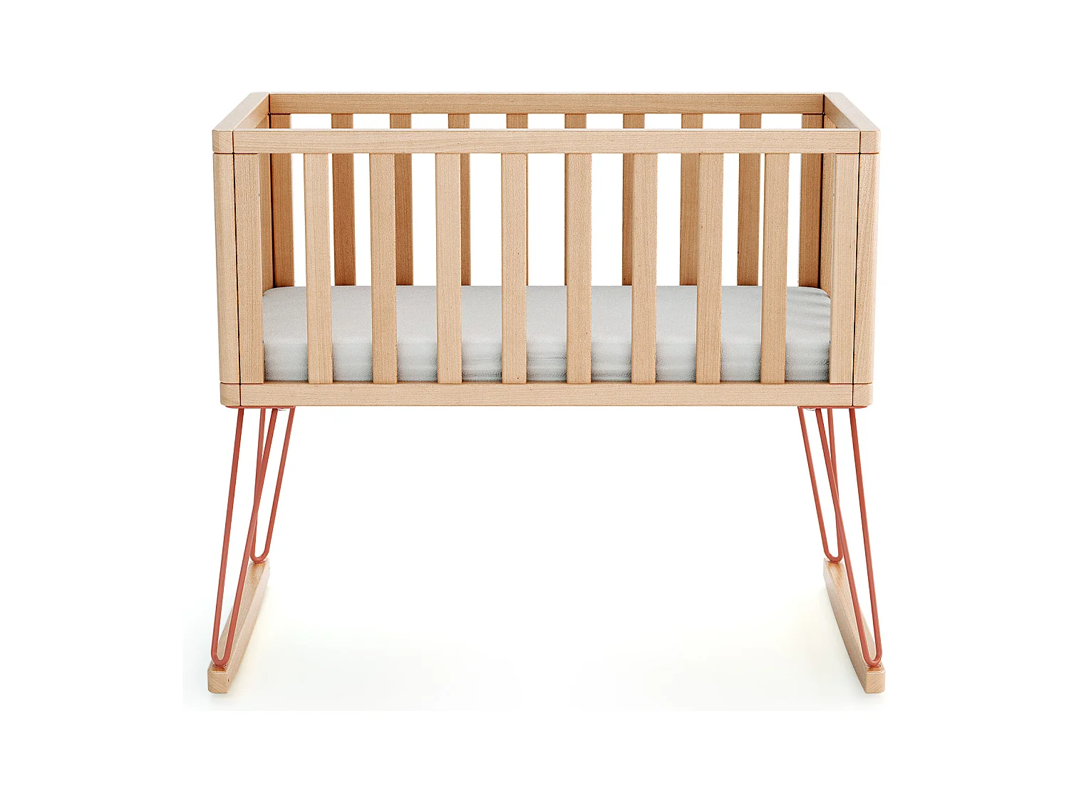 Schommelwieg ONLY in hout Beuken en Terracotta 40 x 80 cm