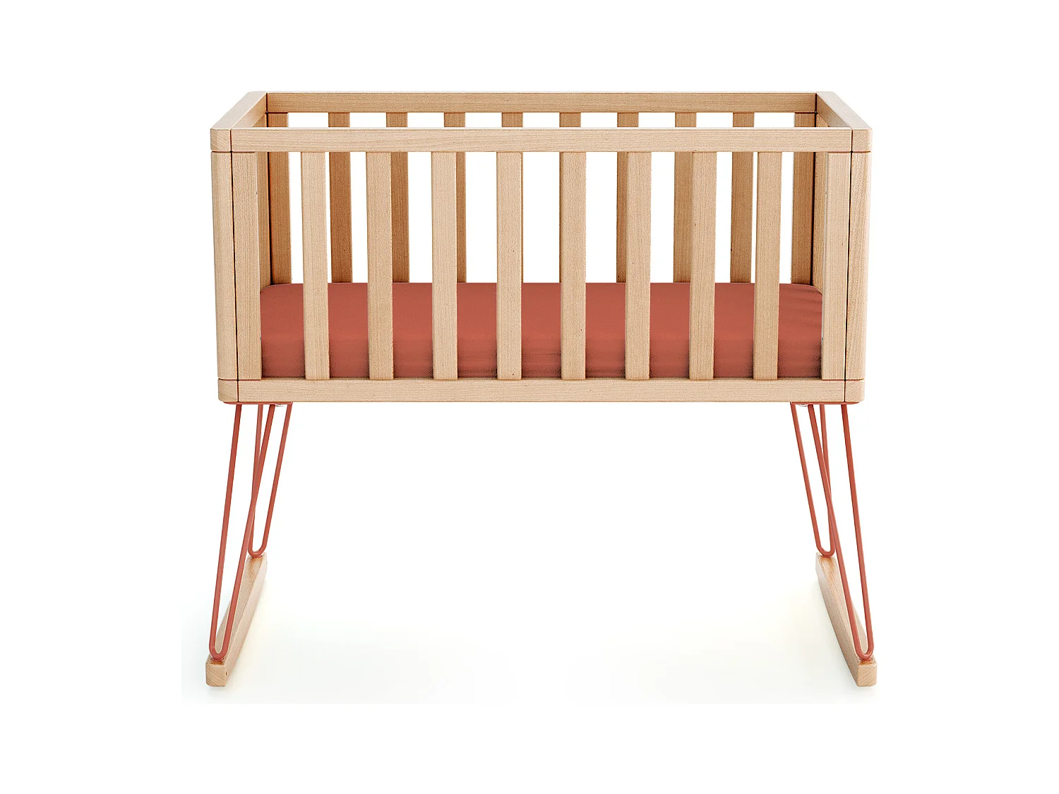 Schommelwieg ONLY in hout Beuken en Terracotta 40 x 80 cm