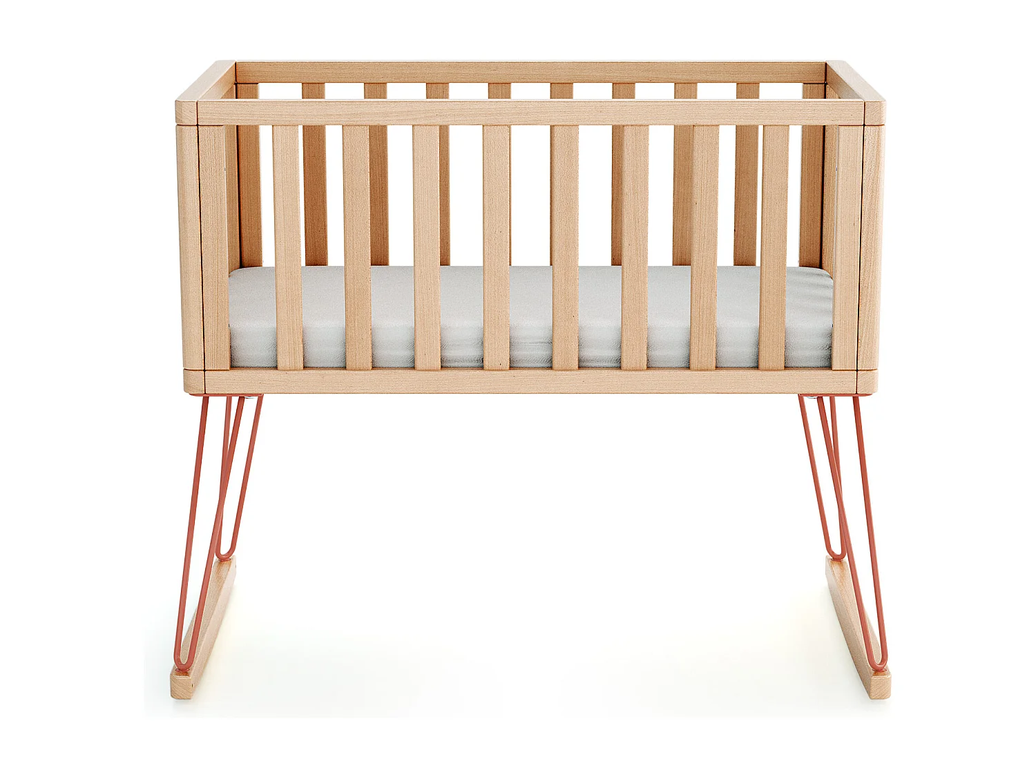 Schommelwieg ONLY in hout Beuken en Terracotta 40 x 80 cm