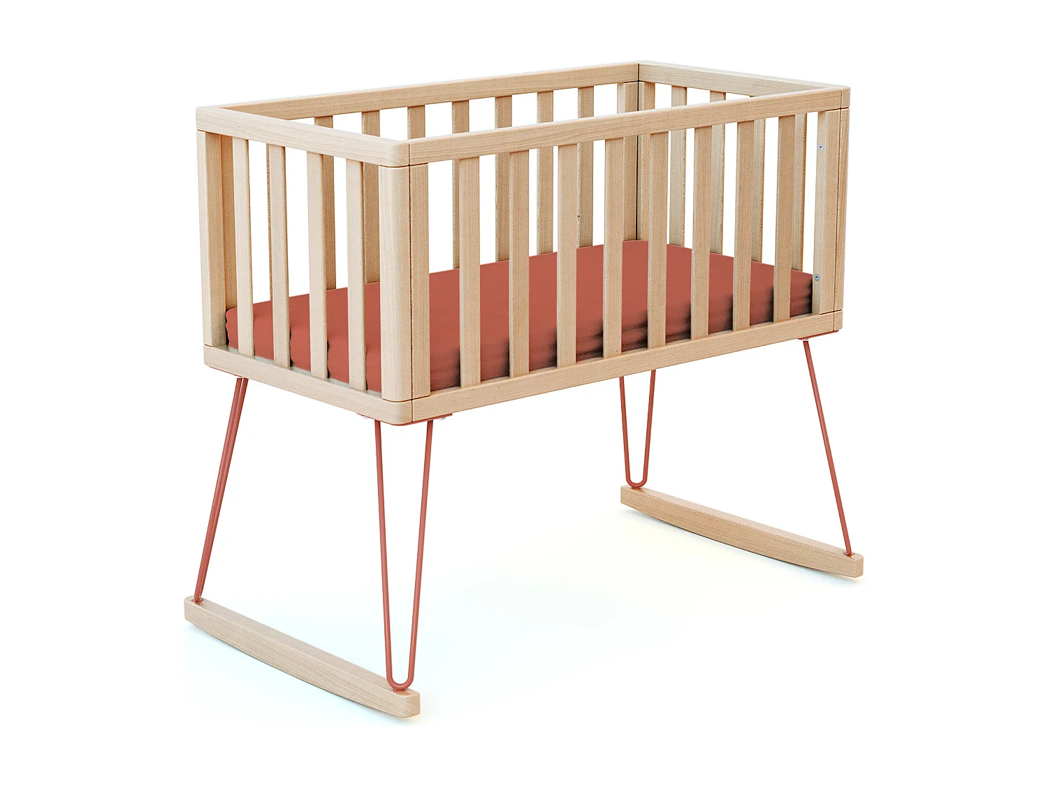 Schommelwieg ONLY in hout Beuken en Terracotta 40 x 80 cm