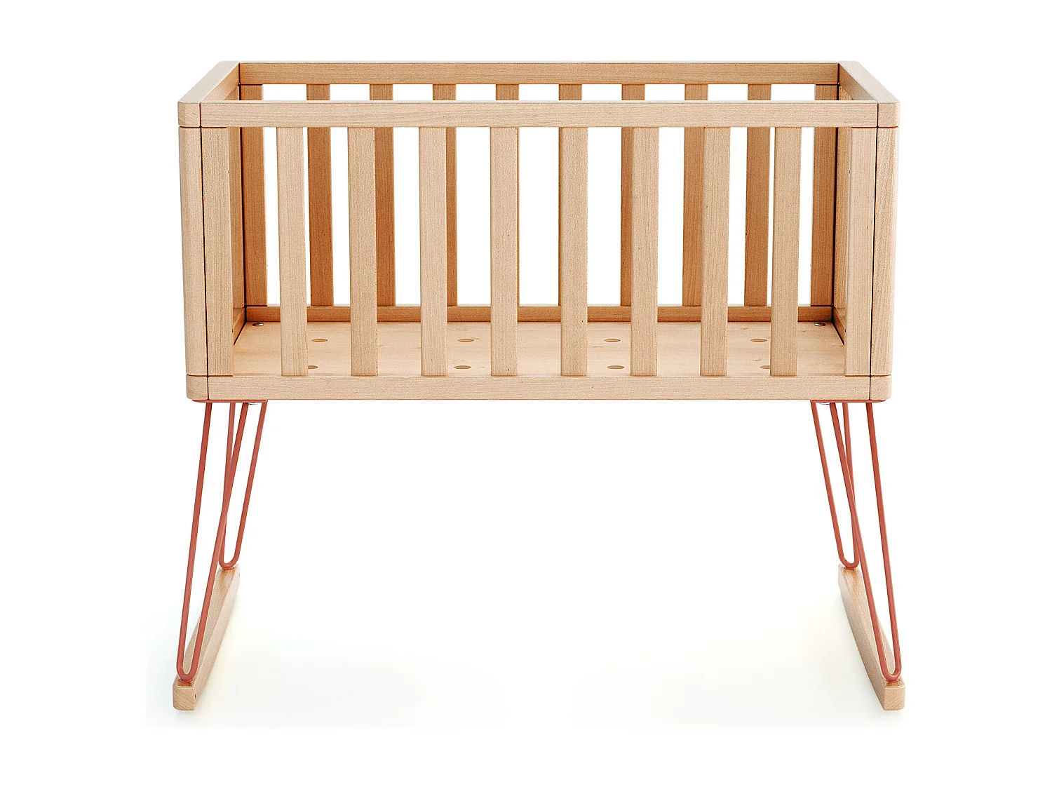 Schommelwieg ONLY in hout Beuken en Terracotta 40 x 80 cm