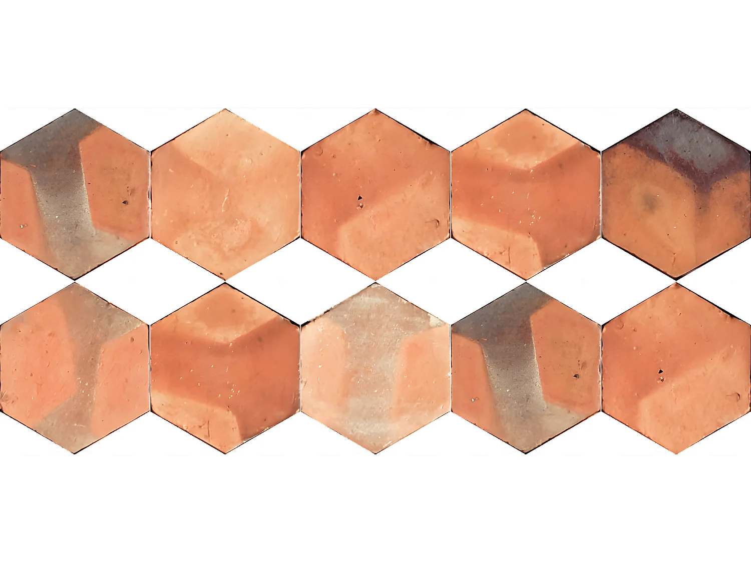 Stickers Sol Anti-dérapant avec Protection - TOMETTES TERRE CUITE SOL DE SARDAIGNE - 40x90cm-10stickershexagones20x18cm