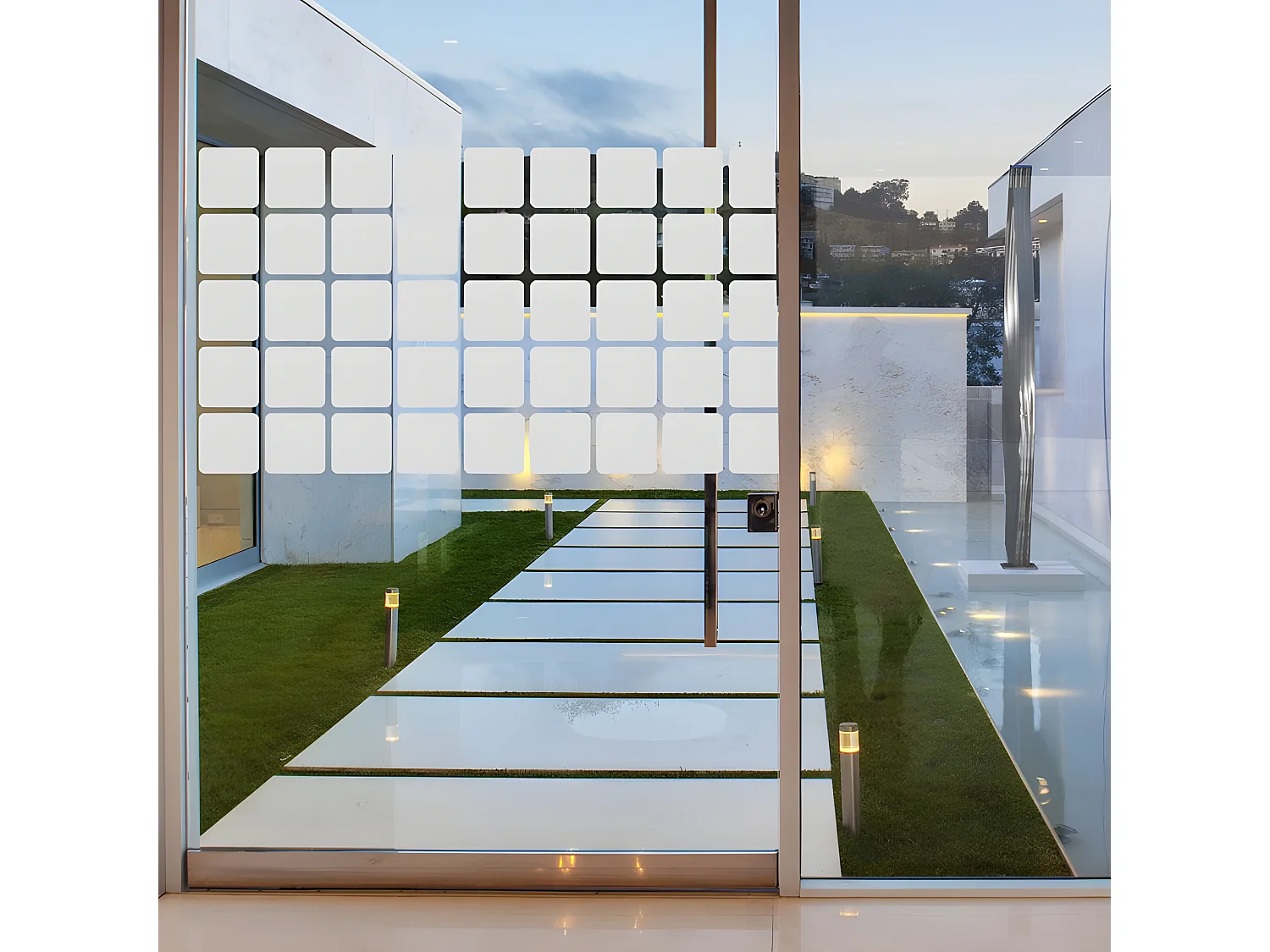 Film Fenêtre Anti Regard Occultant - MOSAÏQUE - Stickers Autocollant Brise-Vue pour Vitre & Porte de Douche - 55x100cm