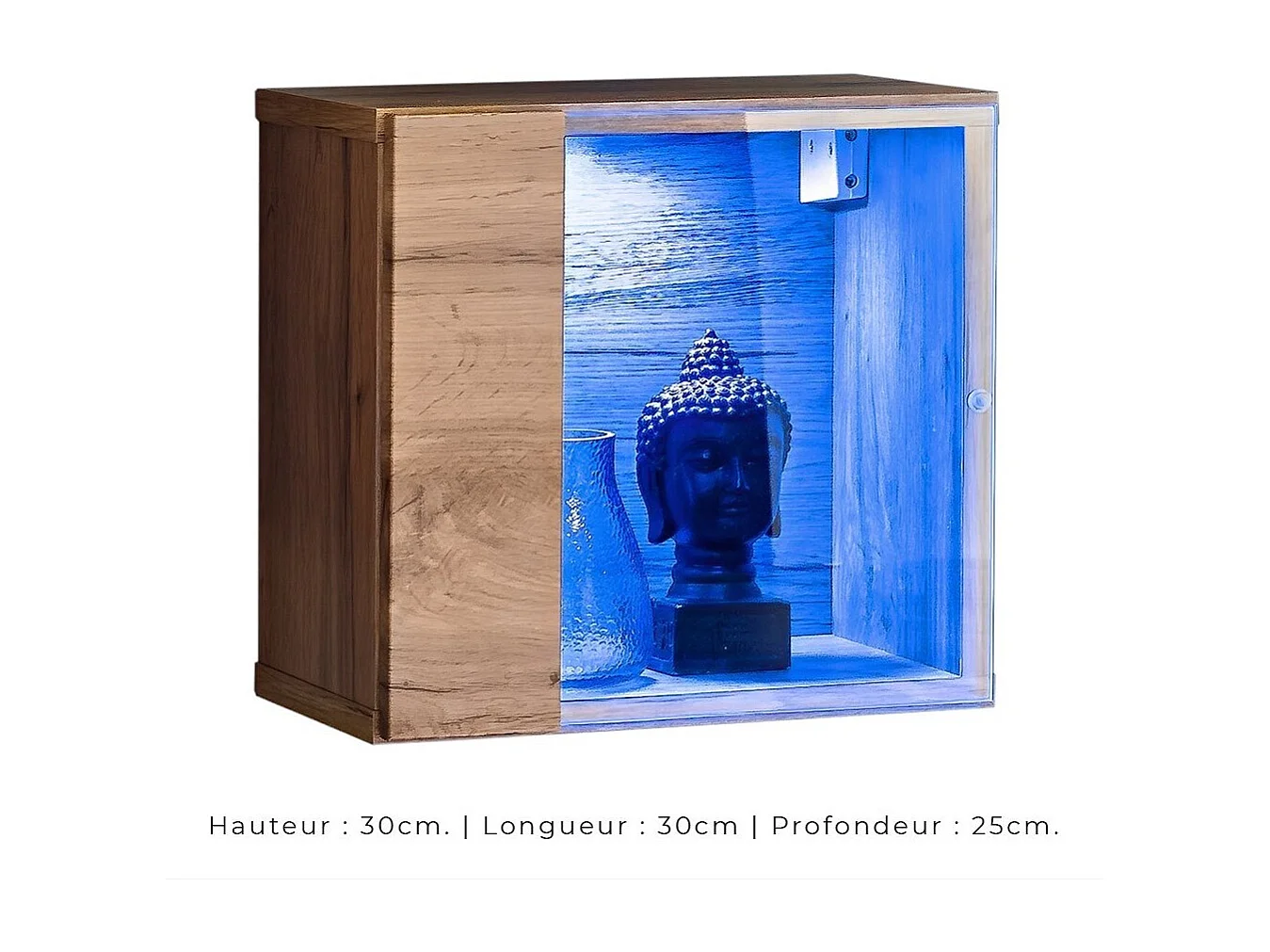 Set woonkamermeubels SWITCH XXI – LED – Wit en eiken – Hangend design