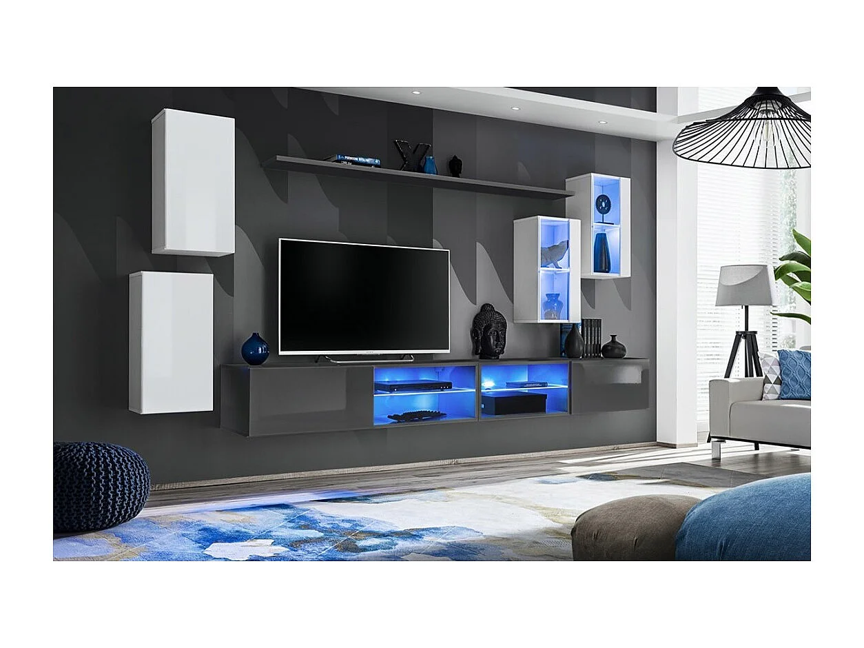 Woonkamerset SWITCH XXV design, in wit en grijs.