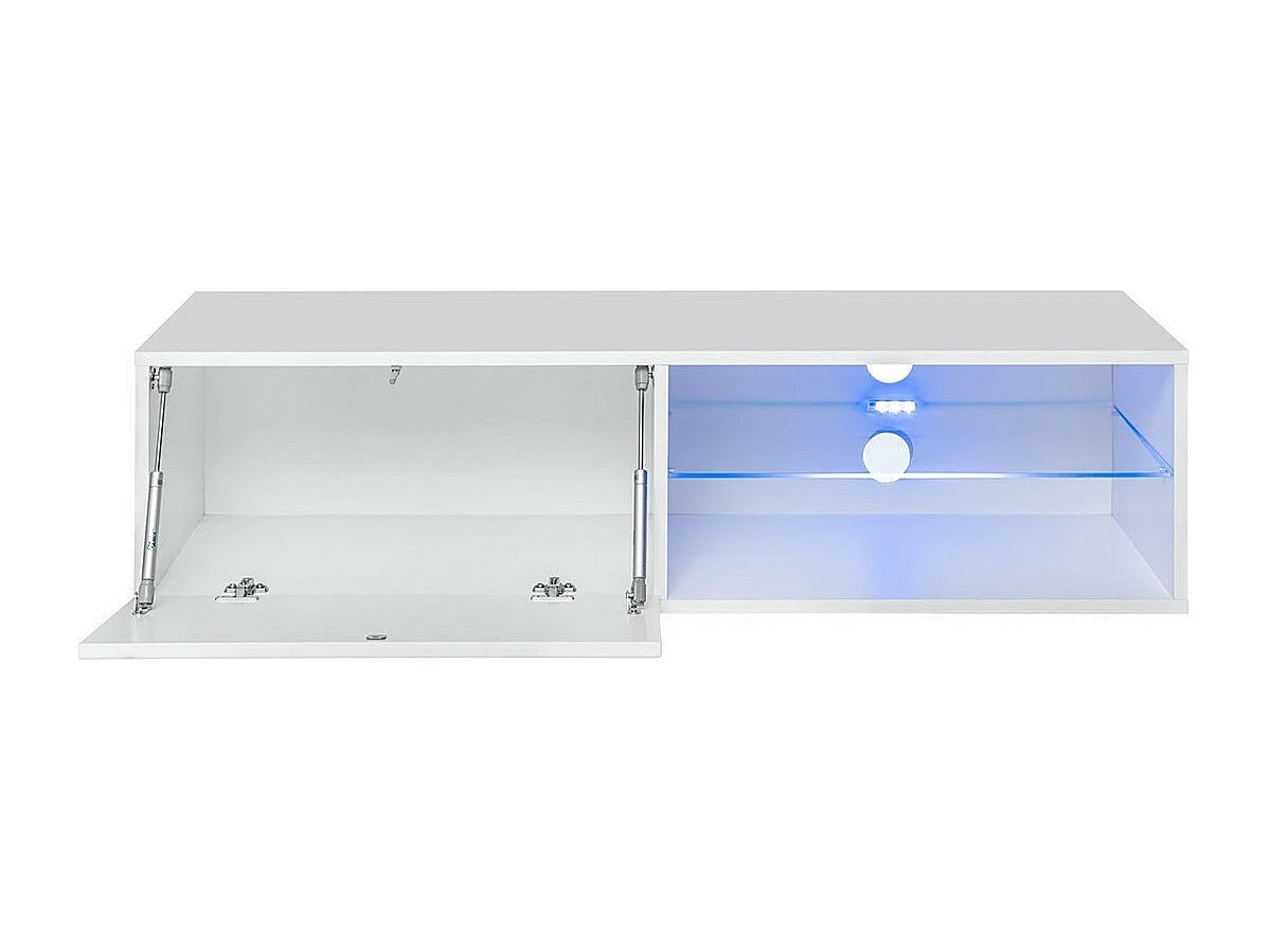 Conjunto de móveis para sala de estar SWITCH XXIV, design, nas cores branco e carvalho.