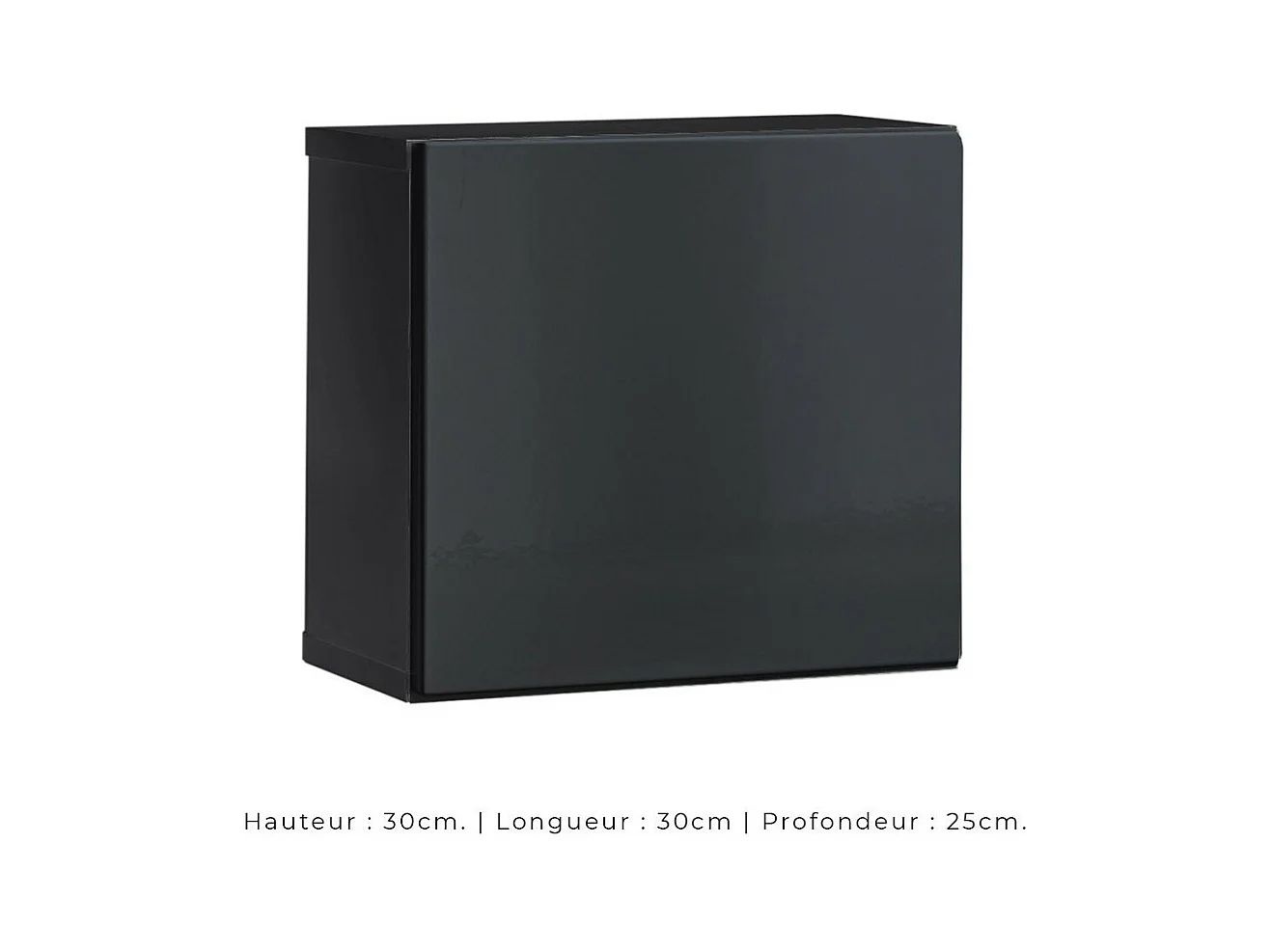 Set woonkamermeubels SWITCH XXI – LED – Zwart en grijs – Hangend design